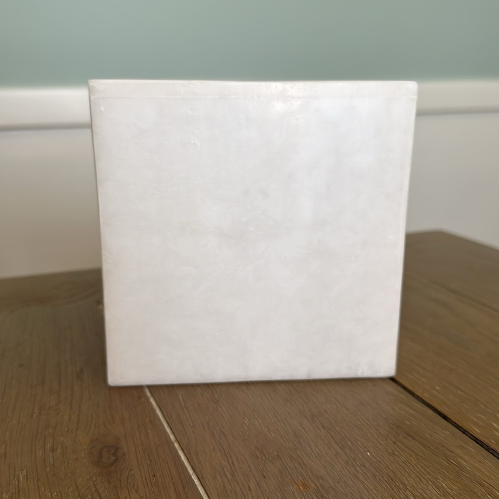 Genuine white alabaster marble stone tissue cover box vanity bathroom guest room - Picture 6 of 9